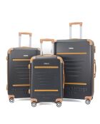 3 Valises 4 roues doubles Trocadéro 55/65/75 cm noires
