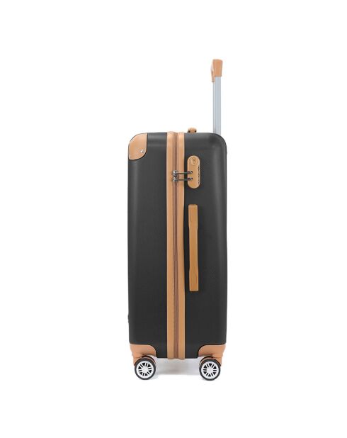 Valise Moyen Séjour 4 roues doubles Trocadéro 65 cm noire