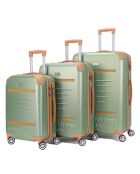 3 maletas 4 ruedas dobles Trocadero 55/65/75 cm verde caqui