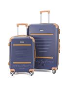 2 Valises 4 roues doubles Trocadéro 55/75 cm bleu marine