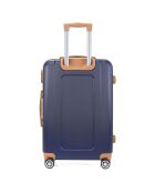 2 Valises 4 roues doubles Trocadéro 55/65 cm bleu marine