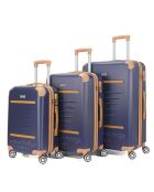 3 koffers 4 dubbele wielen Trocadero 55/65/75 cm marineblauw