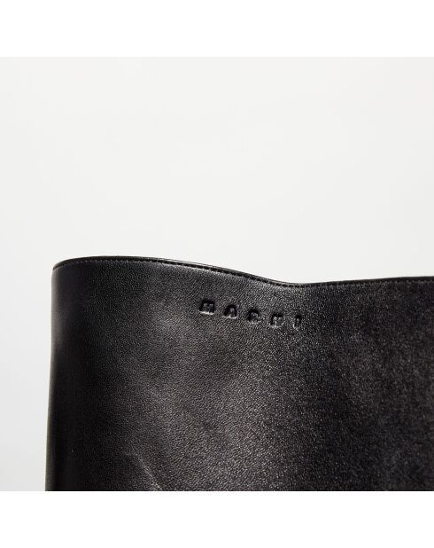 Cuissardes en Cuir Solene noires - Talon 10 cm