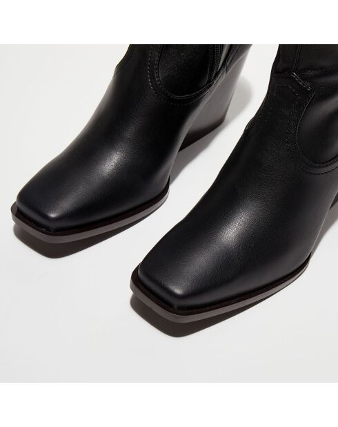 Bottines Vegan Cowboy noires - Talon 8,5 cm