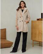 Manteau en Fausse Fourrure Manon beige