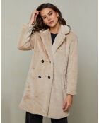 Manteau en Fausse Fourrure Manon beige