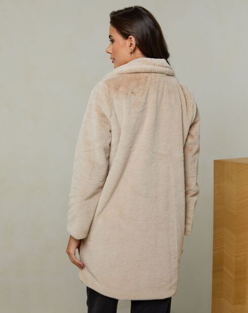 Manteau en Fausse Fourrure Manon beige