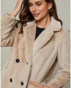 Manteau en Fausse Fourrure Manon beige