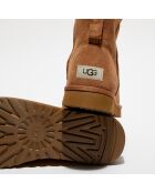 Boots fourrées Laine en Velours de Cuir Classic Mini beiges