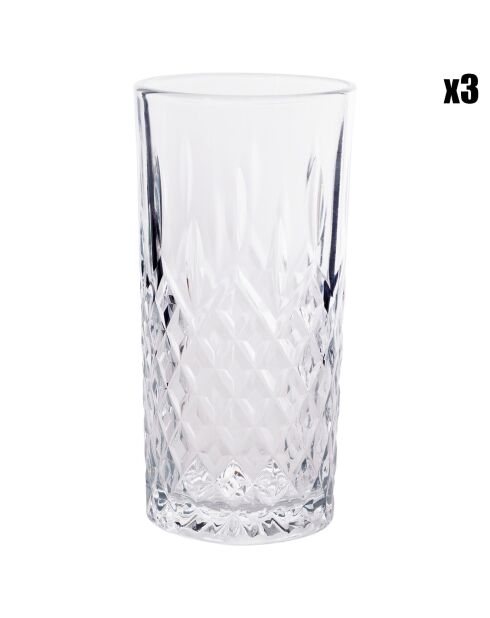 3 Gobelets Havana transparents -  35cl