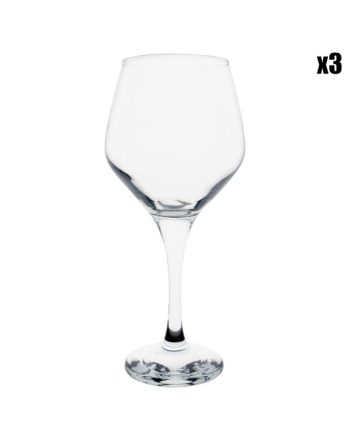 3 Verres à vin Style transparents -  26cl