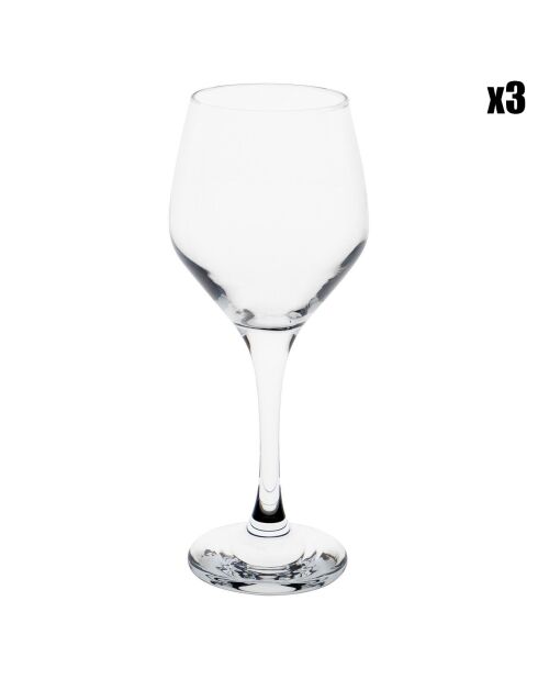 3 Verres à vin Style transparents - 45cl