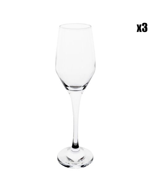 3 Flutes à Champagne Style transparentes -  23cl