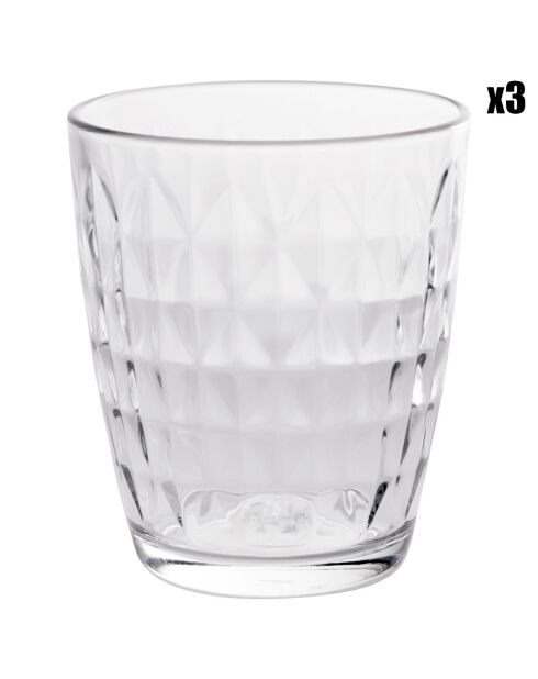 3 Gobelets Mirror transparents - 33cl