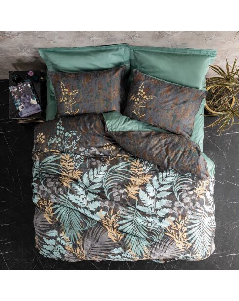 Parure housse de couette en satin de coton Clorasa multicolore