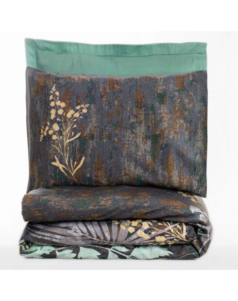 Parure housse de couette en satin de coton Clorasa multicolore