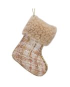 Botte de Noel à suspendre crème - 10x5x11 cm