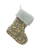 Botte de Noel à suspendre verte - 10x5x11 cm
