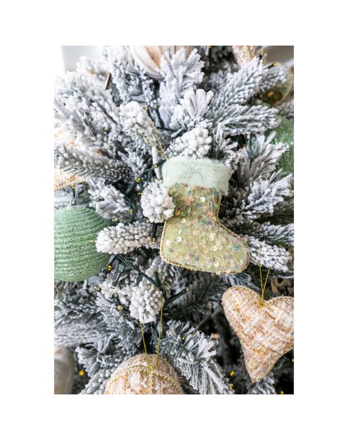 Botte de Noel à suspendre verte - 10x5x11 cm