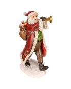 Pere Noel qui marche rouge - 20x18.5x34.5 cm