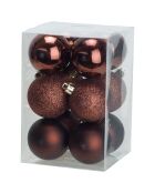 12 Boules de Noel chocolat - D.6 cm