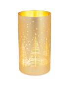 Bougeoir LED arbre doré - 9x9x16 cm