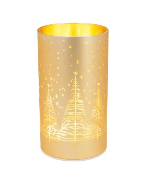 Bougeoir LED arbre doré - 9x9x16 cm