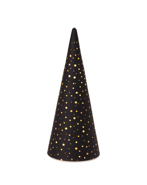 Sapin cône lumineux à LED noir - 8x8x20 cm