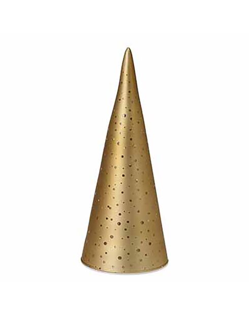 Sapin cône lumineux à LED doré - 8x8x20 cm