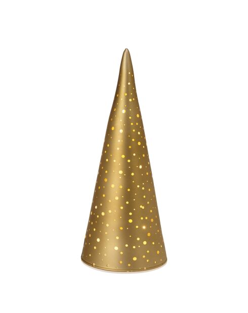 Sapin cône lumineux à LED doré - 8x8x20 cm