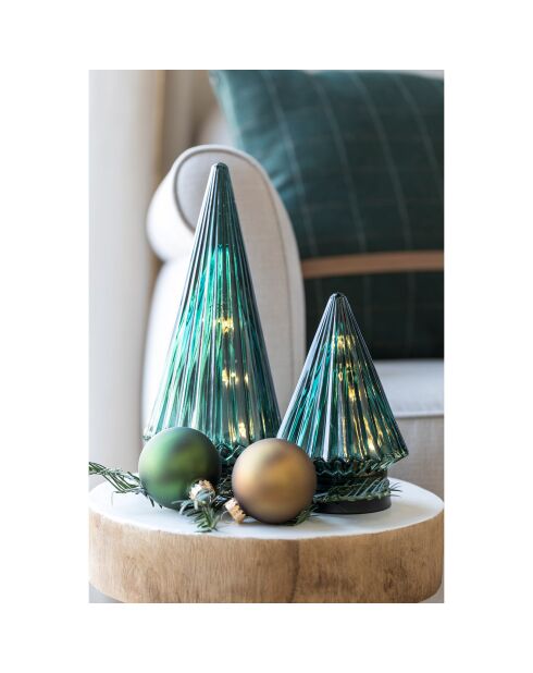 Sapin Noel en Cone LED vert - 12x12x18 cm