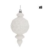 6 Ornements Sugar blancs - 8x8x16 cm