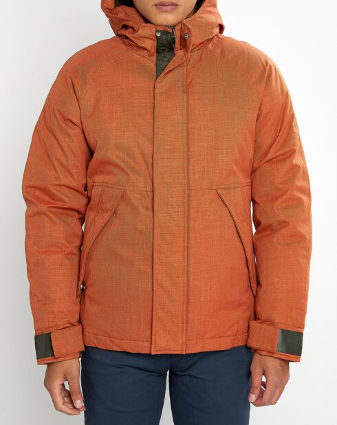 Parka Courte à Capuche Int Print orange