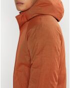 Parka Courte à Capuche Int Print orange