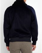 Blouson Aviateur en Laine mélangée bleu marine