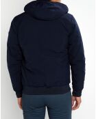 Blouson Interieur Quilted à Capuche bleu marine