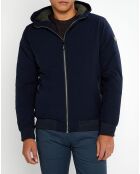 Blouson Interieur Quilted à Capuche bleu marine