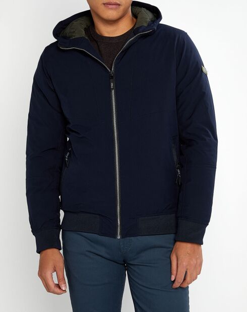 Blouson Interieur Quilted à Capuche bleu marine