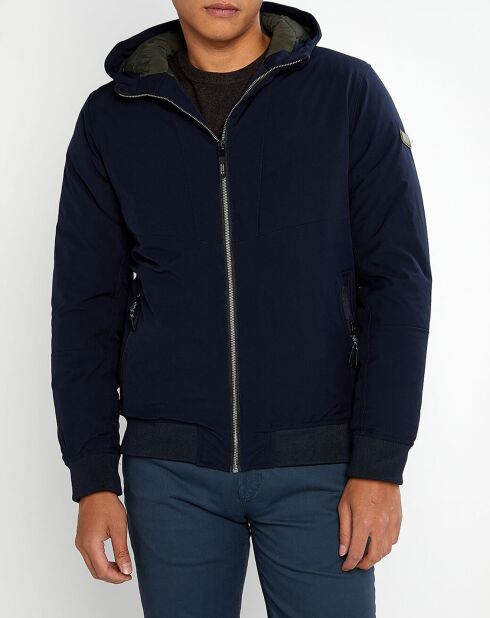 Blouson Interieur Quilted à Capuche bleu marine