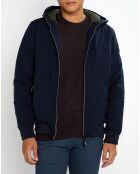 Blouson Interieur Quilted à Capuche bleu marine