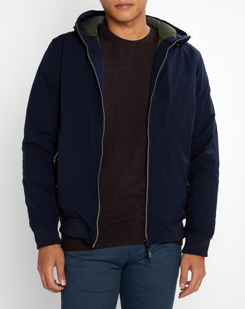 Blouson Interieur Quilted à Capuche bleu marine