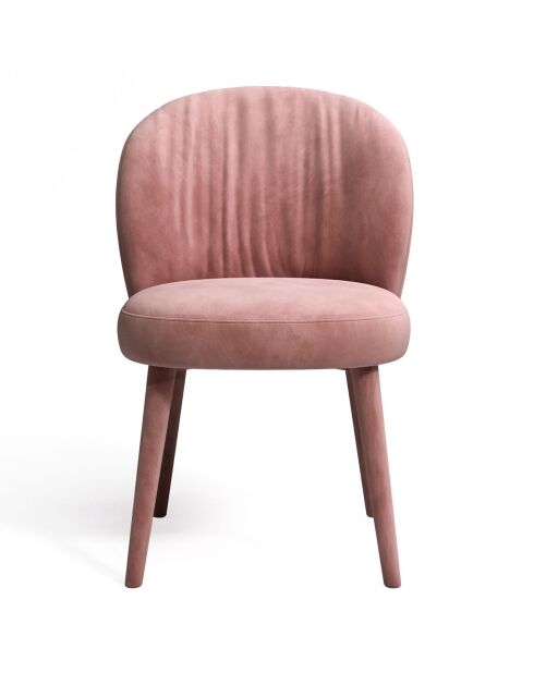 2 Chaises Ernst Velours Pieds velours  rose vintage - 63x49x84.5 cm