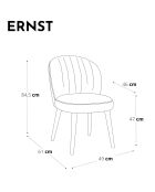 2 Chaises Ernst Velours Pieds velours  rose vintage - 63x49x84.5 cm