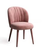 2 Chaises Ernst Velours Pieds velours  rose vintage - 63x49x84.5 cm