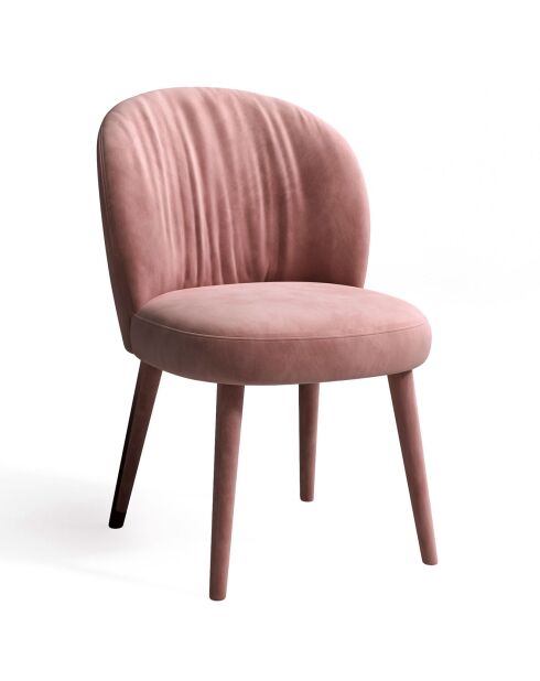 2 Chaises Ernst Velours Pieds velours  rose vintage - 63x49x84.5 cm