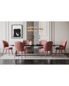 2 Chaises Ernst Velours Pieds velours  rose vintage - 63x49x84.5 cm