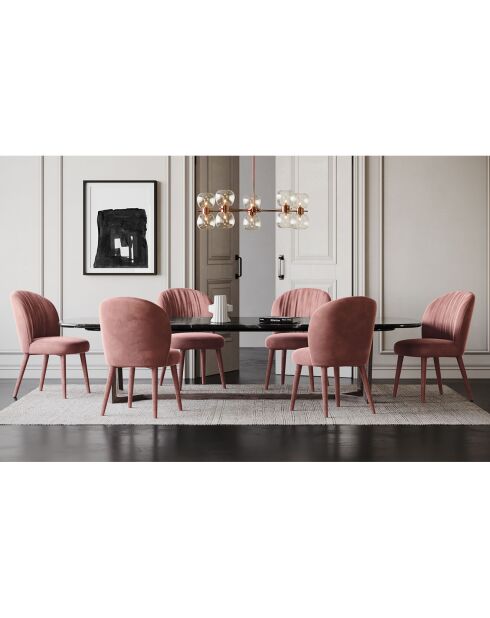 2 Chaises Ernst Velours Pieds velours  rose vintage - 63x49x84.5 cm