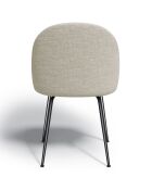 2 Chaises Ella Tissu Tramé toucher doux beiges - 54x50x77.5 cm