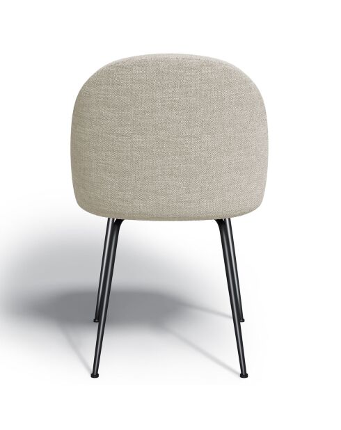 2 Chaises Ella Tissu Tramé toucher doux beiges - 54x50x77.5 cm