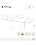Table extensible Pandora dorée - 180x90x76 cm